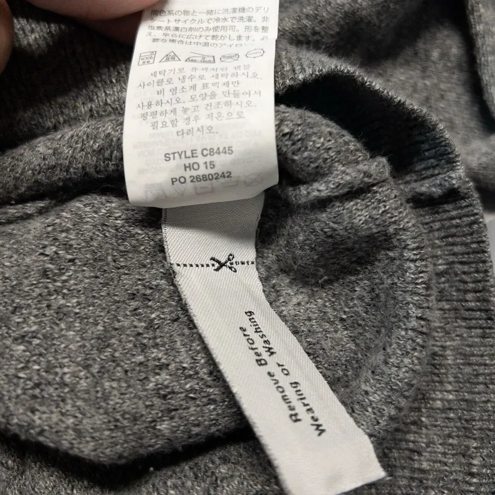 J. Crew Sweater Mens XL Gray Slim Fit Rugged Cotton Crew‎ Neck Pullover